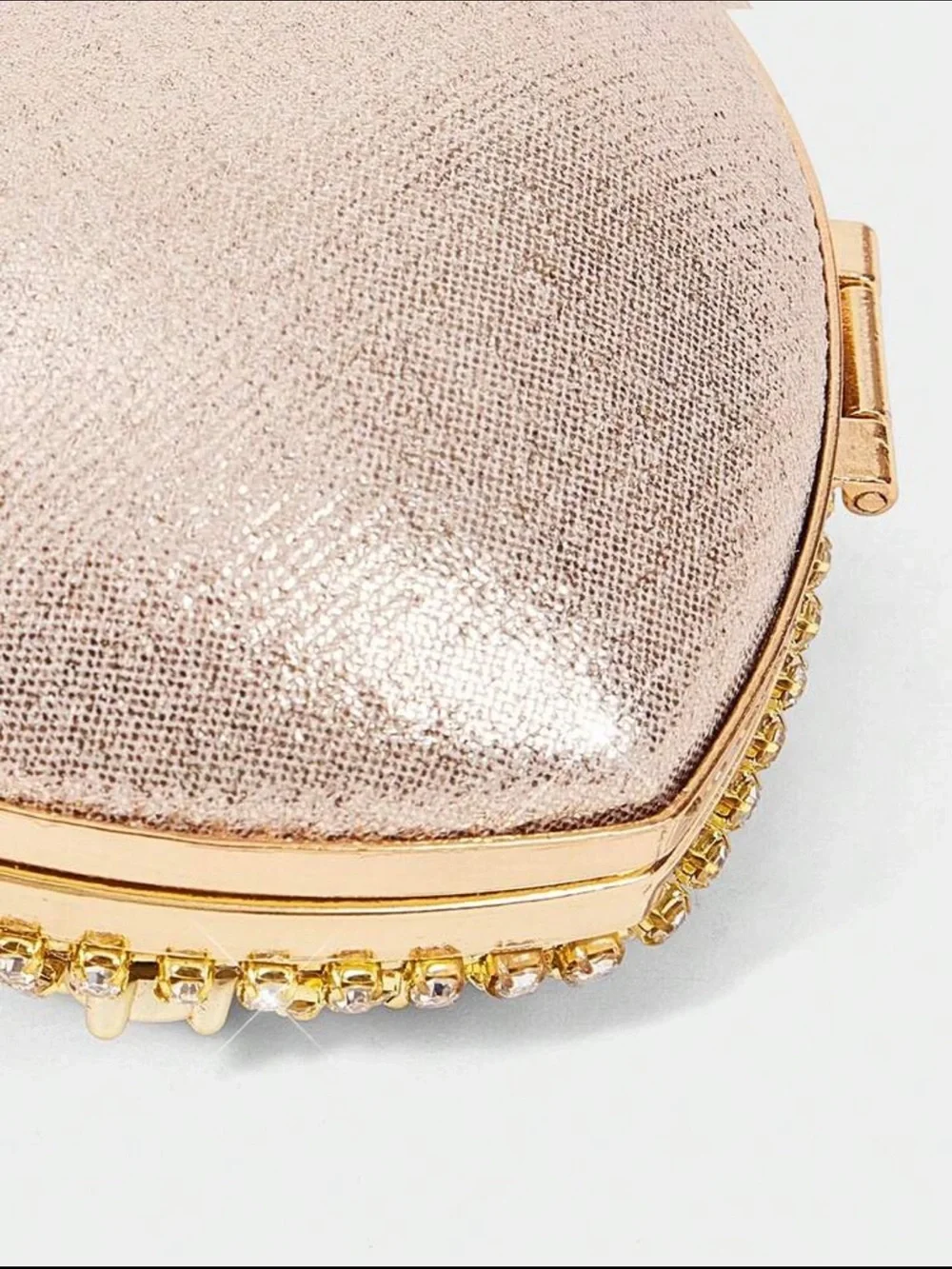 Gold Heart Crystal Evening Bag